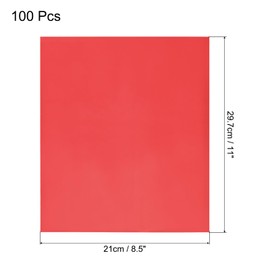 sourcing map 100 Pack Toner Reactive Foil,Deco Foil Transfer Sheets 8.5"x11" A4 Hot Foil Paper for Laser Printer Scrapbooking Heat Transfer DIY Craft,Red