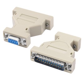 MEIRIYFA DB9 zu DB25 Serielle Adapter Koppler, DB9 Buchse zu DB25 Stecker RS-232 Geschlechtsumwandler AT Modem Adapter Connetor für PC Serielle Geräte (2PCS)