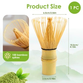 Arvoni Matcha Bamboo Broom with 100 Bristles, Chasen for Ceremony, Whisk Handmade, Traditional Tea Whisk