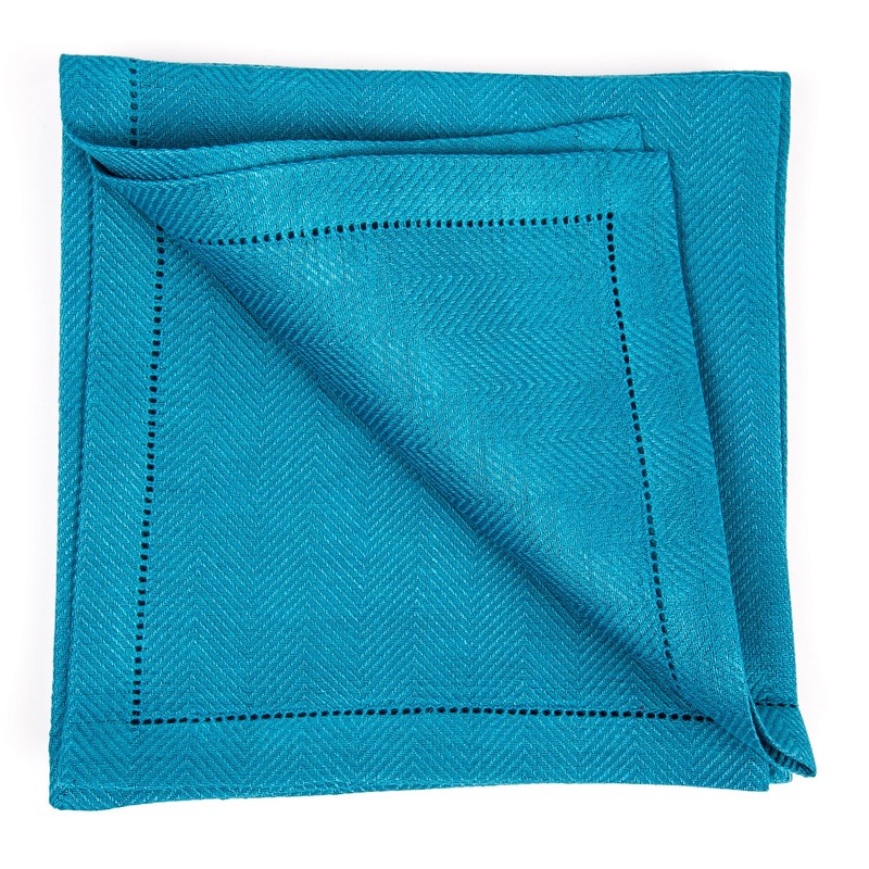 LinenMe X4 Emilia Napkins, 18 x 18, Lagoon