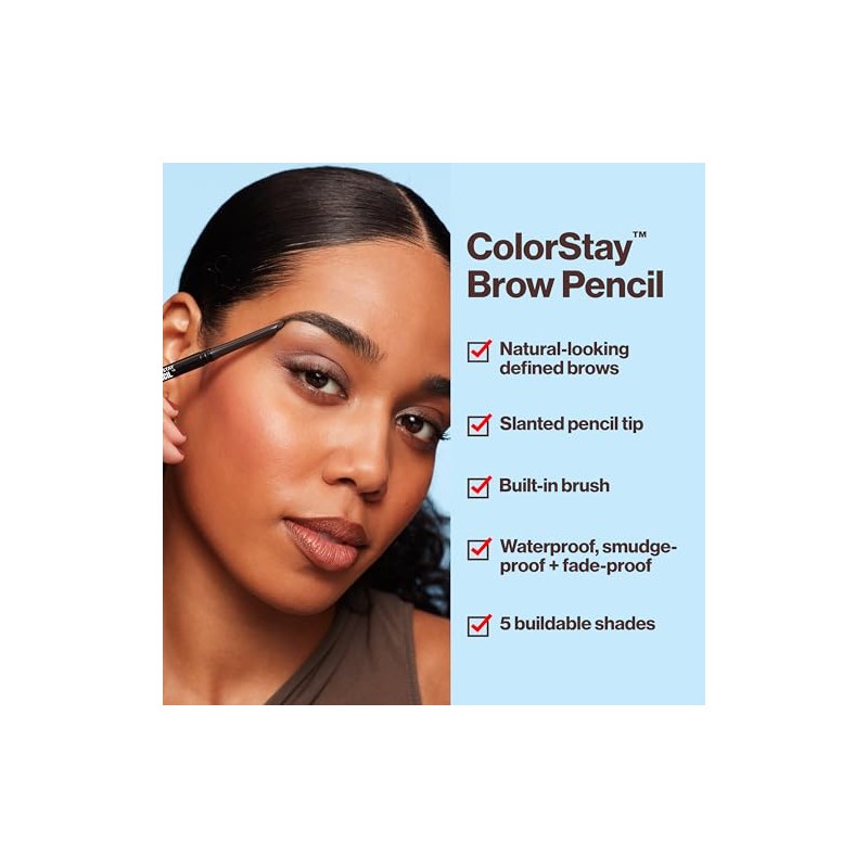 Revlon Lápiz Delineador de Ceja Colorstay, Dark Brown