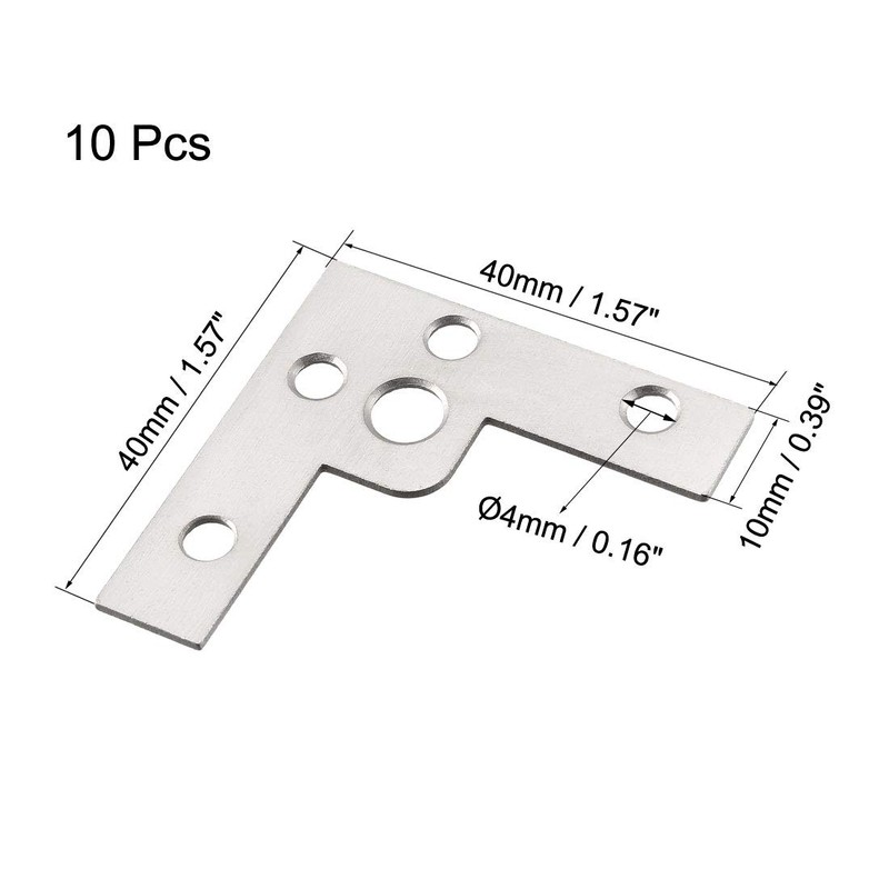 sourcing map Flat Angle Bracket Plate L Shape Repair Joining