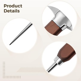 Ice Pick Stainless Steel for Breaking Ice in Freezer, Dual-Ended Design, Beechwood Handle and Protective Metal Shield, 6.8 in, Rust Resistant for Easy Ice Splitting