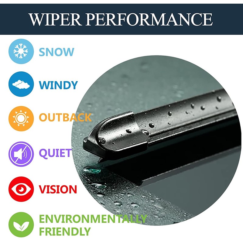AUTOBOO 26"+22" Windshield Wipers with 16" Rear Wiper Blade Sets