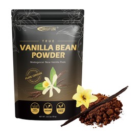 ORGFUN Vanilla Bean Powder 3.53 Oz, Native Ground Madagascar Vanilla Powder Pure Natural No Fillers or Additives Great for Baking, Desserts, Coffee Vegan Gluten Free 100G