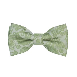 BEWDIO Paisley Sage Green Bow Ties for Men, Adjustable Pre-Tied Bowties for Mens Party Wedding (61-05L)