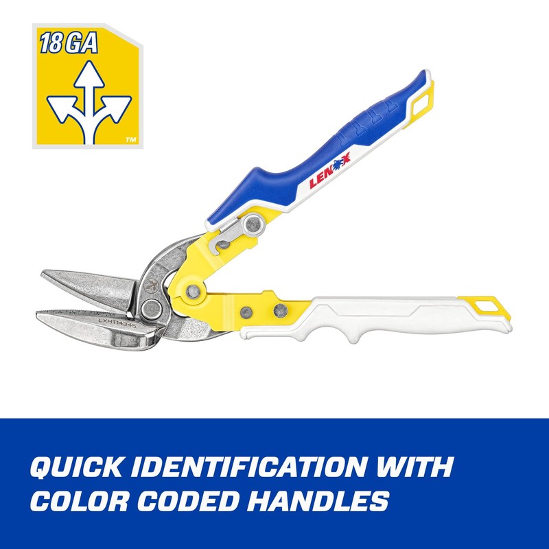 LENOX TOOLS Pliers, Offset Straight Avitation Snips, With Durable Grip