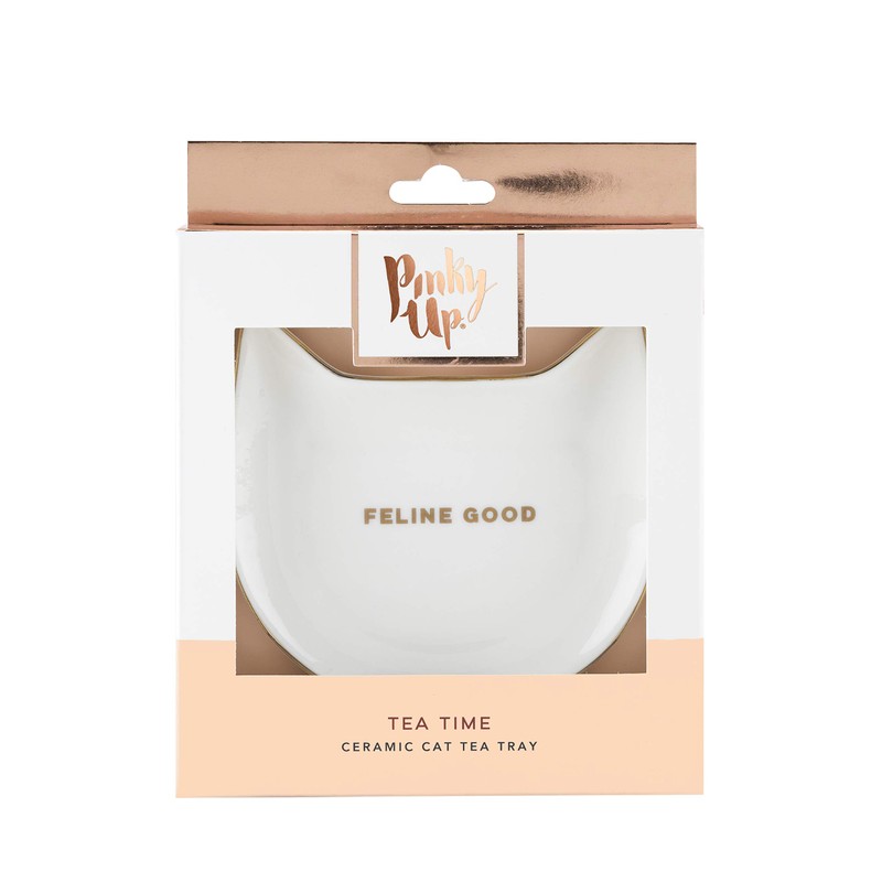 Pinky Up 5498 Purrrfect Charola de té en forma de