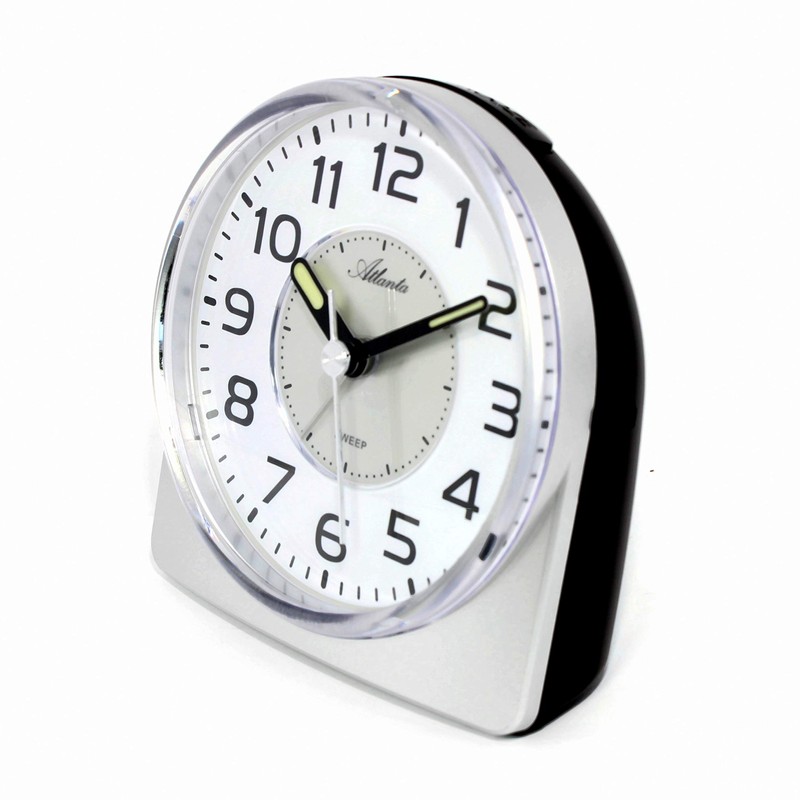 Atlanta Alarm clock without ticking quartz analogue silver - 1996-19