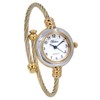 2Tone Gold Silver Cable Band Ladies Bangle Cuff Watch