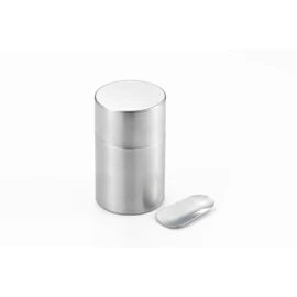 Yoshikawa 2612400 YJ3343 Stainless Steel Tea Canister, Large, 13.5 fl oz (400 ml), Includes Tea Spoon, Made in Japan, Tsubame Sanjo Gogi