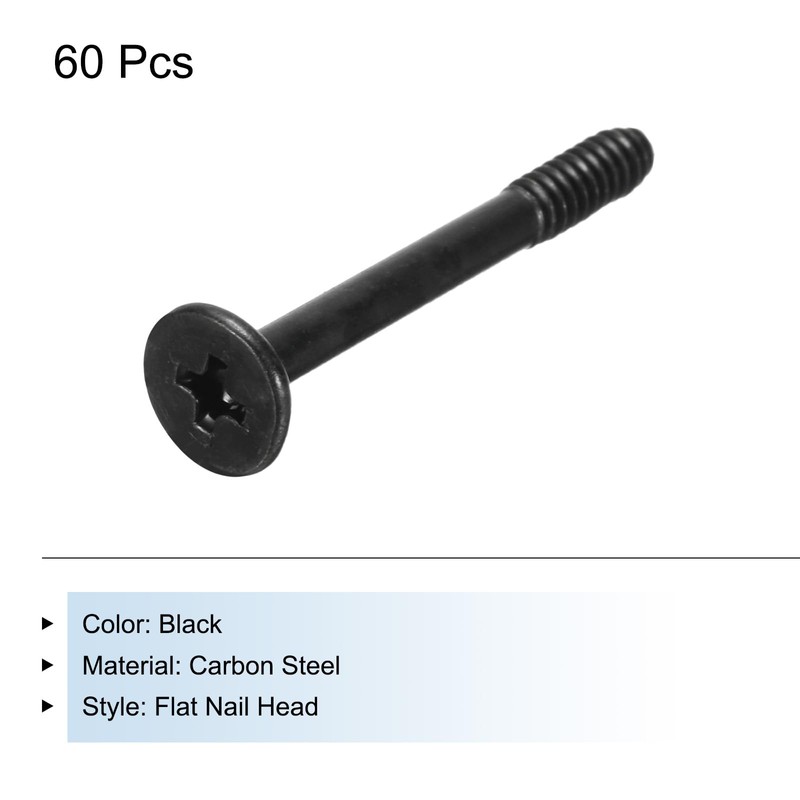 sourcing map 60PCS Computer Case Fan Screws 1.18"L PC Reducing