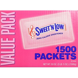 Sweet and Low Zero Calorie Sweetener 1500 Individual Serving Packets