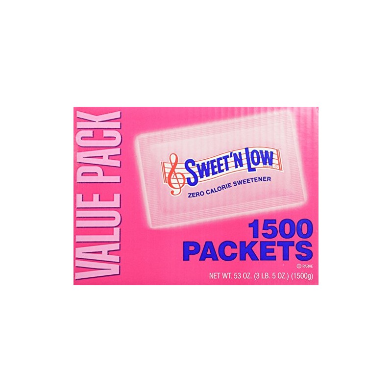 Sweet and Low Zero Calorie Sweetener 1500 Individual Serving Packets