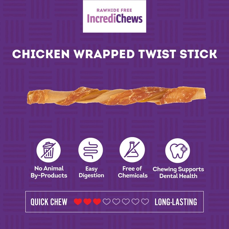Treatly IncrediChews Stick w/Chicken Meat Wrap Dog Chew Treats -