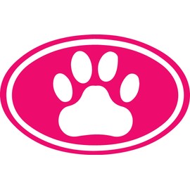 ANGDEST Dog PAW Oval (Pink) (Set of 2) Premium Waterproof Vinyl Decal Stickers for Laptop Phone Accessory Helmet Car Window Bumper Mug Tuber Cup Door Wall Decoration