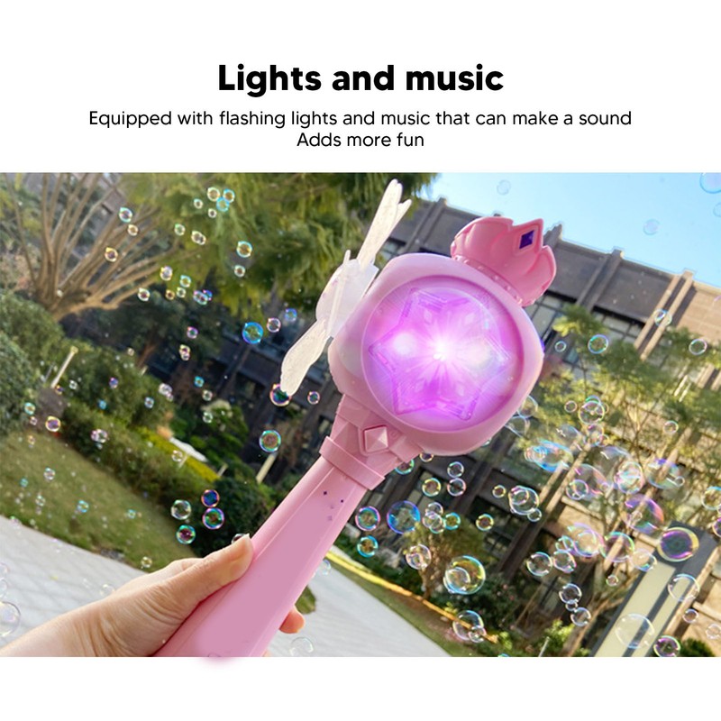 Musical Light Up Bubble Blower Innovative Hexagram Shape Princess Electric