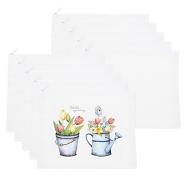 PATIKIL Sublimation Makeup Bags, 25 Pcs 7.87 x 6 Inch Canvas Heat Transfer Blank Cosmetic Bag Pouch Pencil Case for Travel DIY Crafts Gift Women, White Bags with White Zipper