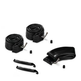 hauck Pram Inner Tube Set 2 x 12 Inch and 1 x 10 Inch Diameter Including Tyre Lever, Replacement Tyre Hose for Tricycle Pushchairs and Buggies e.g. Hauck Rapid 3 Air (Black)
