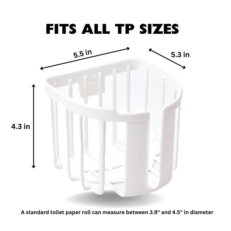 Versatile White Adhesive Basket Holder: Bathroom, Kitchen, Sponge, Sink Storage