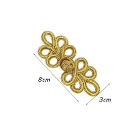 10 Pairs Chinese Knot Frog Buttons Sewing Closure for Sweater Cape Coats Scarf Cardigan and Costumes Outfit Sewing (5y-Gold)