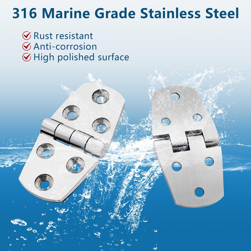 316 Stainless Steel Boat Hatch Hinges,3 inch x 1-1/2 inch