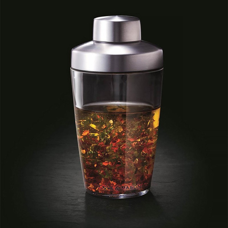 Cole & Mason H106999 Salad Dressing Shaker, Transparent/Silver