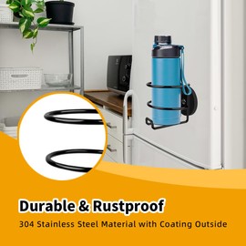 Magnetic Cup Holder Heavy Duty - 2024 Powerful Bus Fridge Tractor Lawn Mower Magnet Cup Holder Made by 304 Stainless Steel - Strong Magnetic Bottle Holder On Metal Surface - 1 Pack - Black