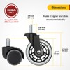 HOLKIE Office Chair Wheels Compatible with 1KEA 10x22mm Transparent ONLY
