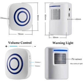 Motion Detector Sensor Alarm, SiegenPro Driveway Alarm Wireless, Home Security Business Motion Sensor Alarm Indoor Outdoor Weatherproof (YF-0256, 2 Receivers and 4 Sensos)