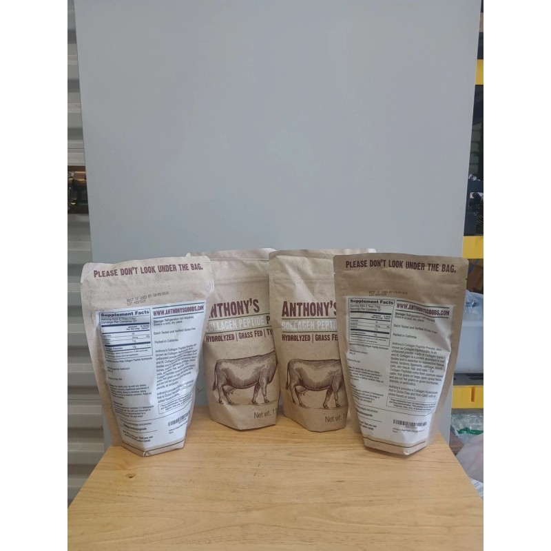 Unbranded Anthony's Collagen Peptide Powder 1 lb 4 Pack