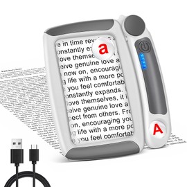 5X 10X 45X Magnifying Glass with Light Rechargeable Magnifying Glass for Reading 20 LED Light Adjusting Brightness Folding Handheld Magnifier for Books Small Print Ideal Gift for Seniors Elderly Grey