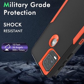 Vinve for Moto G Stylus 5G Case, [Military Grade] Shockproof Hybrid Rugged Bumper Protective Cover (Black/Orange)