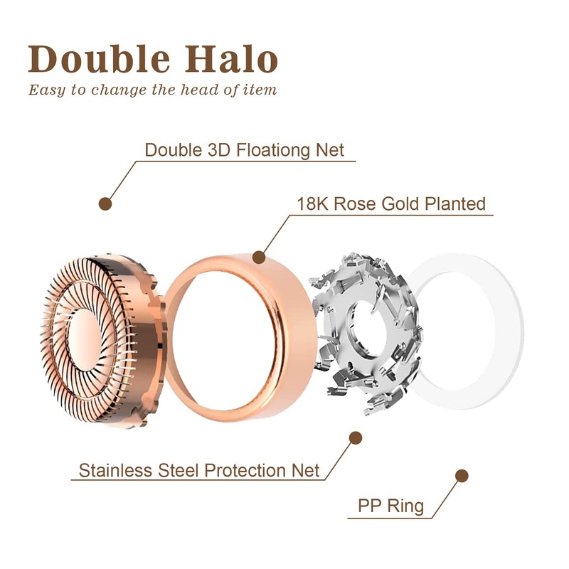 Replacement Heads for Flawless，Women Facial Hair Remover Replacement Heads for