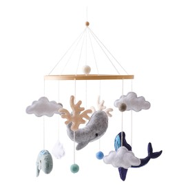 Mobile Baby Wind Chimes, Sea Creatures Bed Bell, Felt Baby Bed Bell, Pendant, Mobile Nursery Decoration, Newborn Gift for Baby Boys and Girls