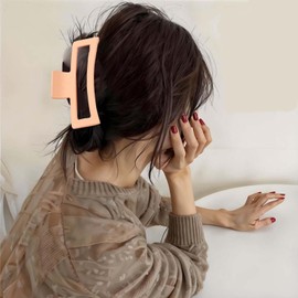 3 PCS Hair Clips for Women, Large Claw Clips, Plastic Square Hair Clip, Suitable for Thick Hair, Large Strong-Hold Claws for Styling, 13 centimeter Clip,Suitable Women Children(Yellow Pink Purple)