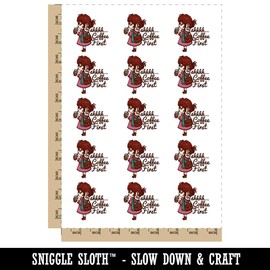 Shhh Coffee First Girl Cafe Drink Temporary Tattoo Water Resistant Fake Body Art Set Collection - 15 2" Tattoos (1 Sheet)
