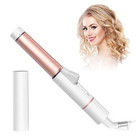 Mini Curling Iron Travel Curling Iron with Storage Bag, Dual Voltage, 3 Adjustable Temperatures, Europe Travel Essentials for Women Comfort Curler Pink Hair Type Customizable Easy Access Compact Versatility - Color: White Gold