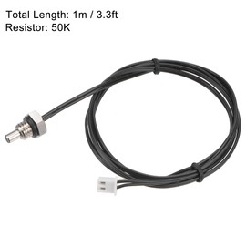 uxcell 2pcs 50K Temperature Sensor Probe, M8 NTC Thermal Sensor Probe Cable 1m