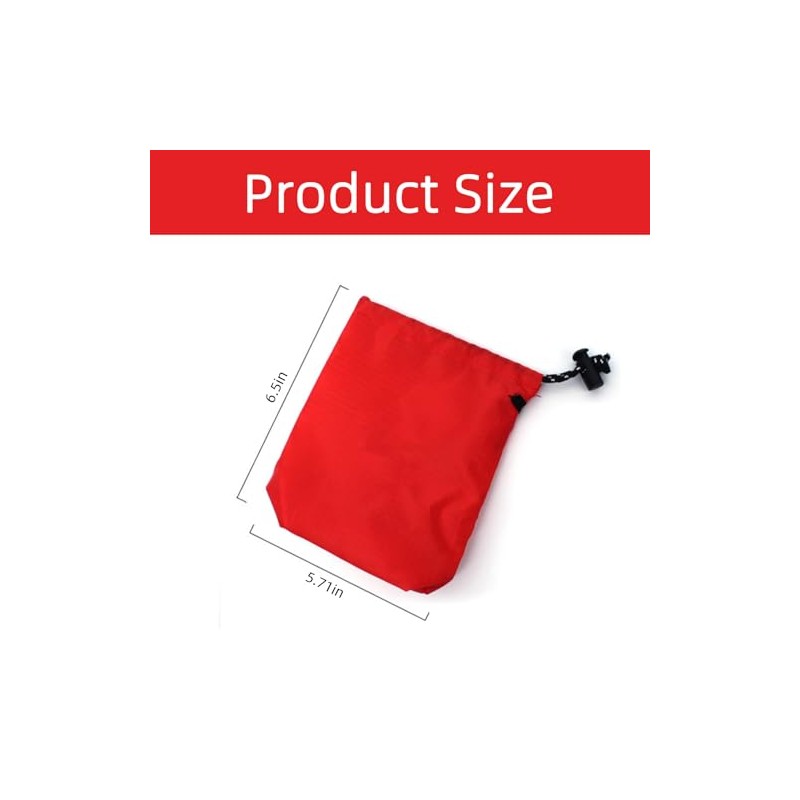 Cehoo Red Small Waterproof Drawstring Storage Bag 3Pcs Portable Nylon