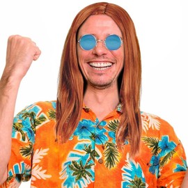 HatStar Hippie Wig 70s Wigs for Men and Women for Carnival Fancy Dress Theme Party (Brown)