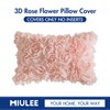 MIULEE 3D Decorative Spring Romantic Stereo Chiffon Rose Flower Pillow