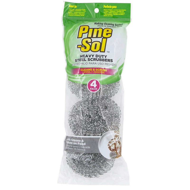 Pine-Sol Heavy-Duty Stainless Steel Scrubbers | Won’t Rust or Splinter