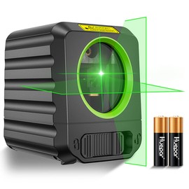 Cross Line Laser, Huepar B011G Green Laser Leveler, Self-Levelling Line Laser with Green Cross Lines, Laser Vertical and Horizontal Line, Laser Tool for Picture Hanging and DIY Application