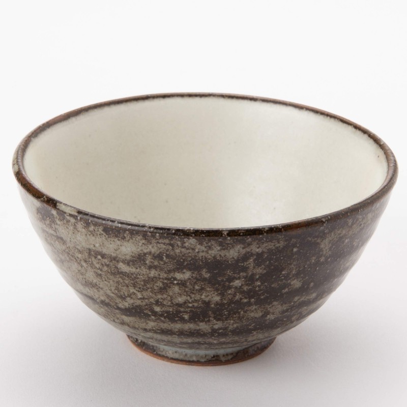 Mino Ware K60301 Rice Bowl, Ash Glaze