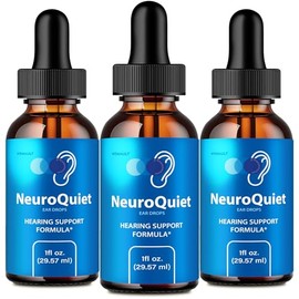 NeuroQuiet Ear Drops, NeuroQuiet Hearing Support Liquid Drops, Neuro Quiet - Maximum Strength, NeuroQuiet Auditory Clarity and Healthy Hearing, NeuroQuiet All Natural Formula Drops Reviews (3 Pack)