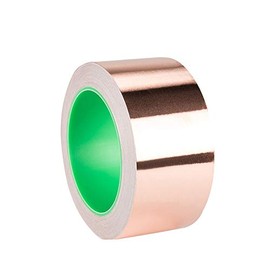 Cinta adhesiva de cobre DanziX Autoadhesivo conductivo (2 pulgadas x 33 pies) Paquete extralargo para guitarra y EMI Blindaje, repelente de babosas, manualidades, reparaciones eléctricas, puesta a tierra, vidrieras, soldadura fuerte, soldadura