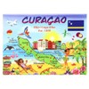 Curacao Graphic Map and Attractions Souvenir Fridge Magnet 2.5" X