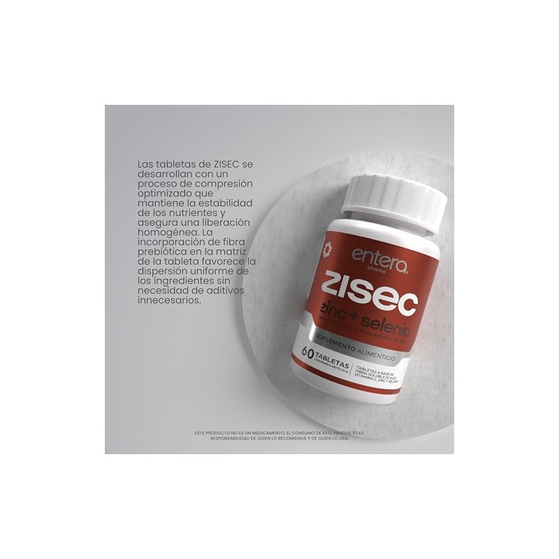 Entera | ZISEC, Zinc, Selenio y Vitamina C, 60 tabletas