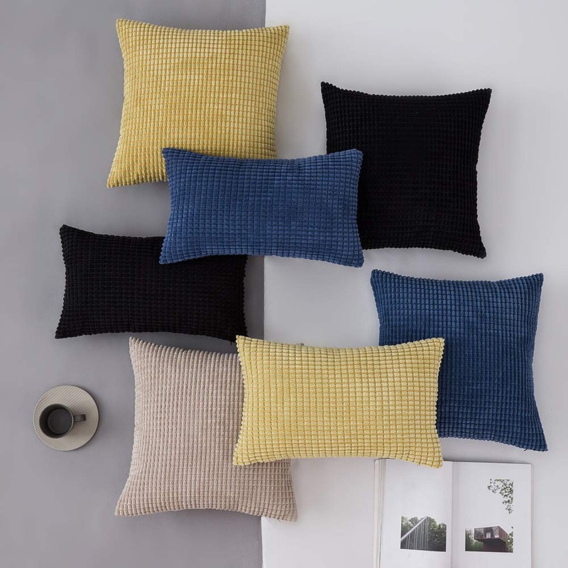 MIULEE Set of 2 Decorative Corduroy Cushion Covers 18x18 Inches,